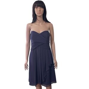 David’s Bridal Purple Strapless Dress Cascading Design Women’s Size 10